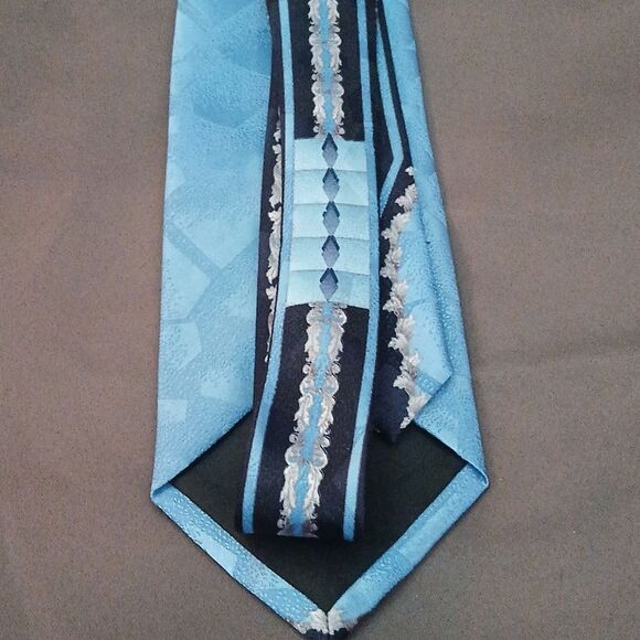 Fratello handmade baby blue, navy, and silver tie NWOT - Picture 5 of 8